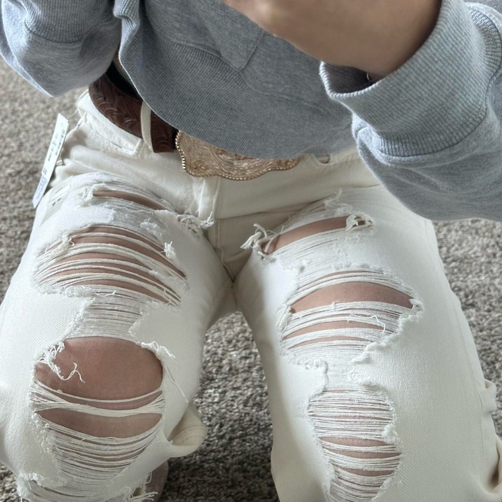 Aeropostale Cream Straight Leg Jeans